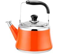 Stovetop Stainless Steel Small Teapot, Whistling Tea Kettle with Strainer and Anti-Scalding Handle 1L/1.5L/2L(Orange,1.1 Quart)