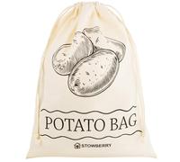 STOWBERRY Potato Storage Bag - 40x30cm Eco-Friendly 100% Cotton Storage Bag - 5KG Capacity Potato Bag for Storing and Keeping Potatoes Fresh for Longer