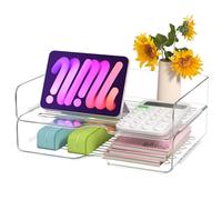 StowBin Acrylic Letter Tray in Premium Quality, Transparent Storage Bins Stackable,Stackable Document Tray, Storage Bins, Letter Sheet 2Pack
