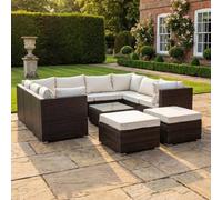 Stowe - 10 Seat Small U-Shape Modular Set In Cream On Brown