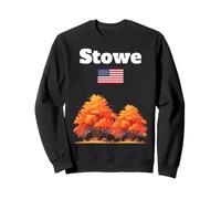 Stowe autumn trees fall foliage US flag Vermont souvenir Sweatshirt