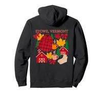 Stowe Vermont Autumn Plaid Barns and Foliage Scene Pullover Hoodie