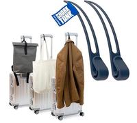 Stowey Travel Hook for Suitcase - Luggage Hook for Bag & Jacket (2 Pack) | Luggage hooks for suitcases hold 10kg. Suitcase hook for jacket, plane travel essentials, travel gadgets for women, navy blue