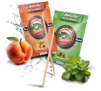 Stoxser 300 x Toothpicks with Flavour, Pack of 2, Peach and Mint/Menthol Flavour Revolution Toothpick Taste, No Chewing Gum, Supportive to Toothpaste, Tartar Remover, Dental Floss, Sugar-Free