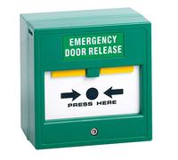 STP-CP22 Green Resettable Double Pole Surface or Flush Mount Break Glass With Yellow Flag