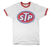 STP Officially Licensed Classic Logo Ringer Mens T-Shirt (White-Red), XX-Large