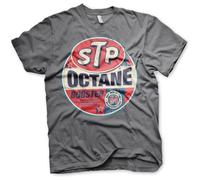 STP Officially Licensed Octane Booster Mens T-Shirt (Dark Grey), Medium