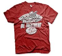 STP Officially Licensed Oil Treatment Distressed Mens T-Shirt (Tango-Red), Medium