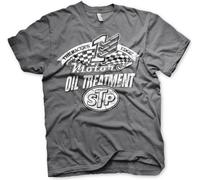 STP Oil Treatment Distressed T-Shirt Dark-Grey