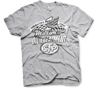 STP Oil Treatment Distressed T-Shirt Heather-Grey