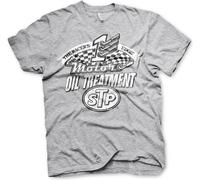 STP Oil Treatment Distressed T-Shirt Heather-Grey