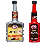 STP Petrol Combo Pack - 200ml Injector Cleaner + 400ml 5 in 1 Fuel System Cleaner - Cleans Injectors, Boosts MPG, Reduces Emissions, Restores Petrol Engine Performance