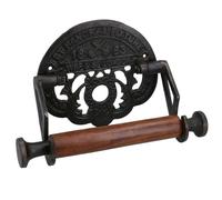 StPancras Traditional Toilet Roll Holder Cast Iron Wooden Roller Victorian Railway Station Vintage Design
