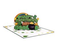 StPatrick's Day Clovers PopUp Card Holiday Greeting Removable Note Stocking Present For Friend And Family PopUp Card