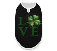 Stpatricks Day Lucky Love Shamrock Dog Shirts Pullover Pet Vest T-shirts for Small Medium Dogs & Cats
