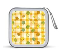 Stpatrick's Day Shamrocks Lucky CD Case 40 Capacity DVD Storage CD Holder Organizer Disc Wallet Bag for Car Home