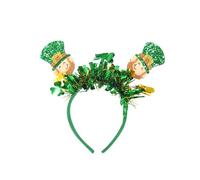 StPatricks Holiday Theme Headband For Adult Kids All Age Nonslip Shamrock Headband Glittering Clovers Hair Hoop For Party StPatricks