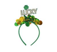 StPatricks Holiday Theme Headband For Adult Kids All Age Nonslip Shamrock Headband Glittering Clovers Hair Hoop For Party StPatricks