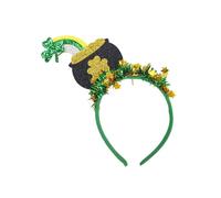 StPatricks Holiday Theme Headband For Adult Kids All Age Nonslip Shamrock Headband Glittering Clovers Hair Hoop For Party StPatricks