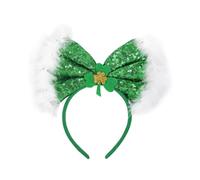 StPatricks Holiday Theme Headband For Adult Kids All Age Nonslip Shamrock Headband Glittering Clovers Hair Hoop For Party StPatricks