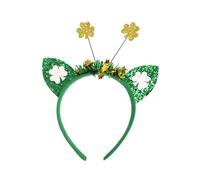 StPatricks Holiday Theme Headband For Adult Kids All Age Nonslip Shamrock Headband Glittering Clovers Hair Hoop For Party StPatricks