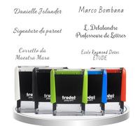STPLKY Custom Signature Ink Pad, 38 x 14mm, Four Colors, Black, Blue, Red, Purple Ink, Rectangular Rubber Stamp