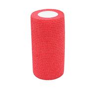 STpro Crepe Bandage 10cm x 12 Rolls Red Elastic Bandage Cohesive Bandages Waterproof Bandage Vet Wrap Support Bandage Cohesive Support Bandage Vets Tape Self Adhesive Bandage