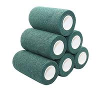 STpro Crepe Bandage 10cm x 6 Rolls Dark Green Elastic Bandage Cohesive Bandages Waterproof Bandage Vet Wrap Support Bandage Cohesive Support Bandage Vets Tape Self Adhesive Bandage