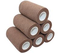 STpro Crepe Bandage 10cm x 6 Rolls Dark Skin Elastic Bandage Cohesive Bandages Waterproof Bandage Vet Wrap Support Bandage Cohesive Support Bandage Vets Tape Self Adhesive Bandage