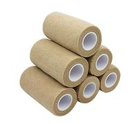 STpro Crepe Bandage 10cm x 6 Rolls Skin Elastic Bandage Cohesive Bandages Waterproof Bandage Vet Wrap Support Bandage Cohesive Support Bandage Vets Tape Self Adhesive Bandage