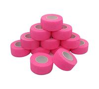 STpro Crepe Bandage 2.5cm Elastic Bandage Cohesive Bandages Waterproof Bandage Vet Wrap Support Bandage Cohesive Support Bandage Vets Tape Self Adhesive Bandage (12 Rolls, Pink)