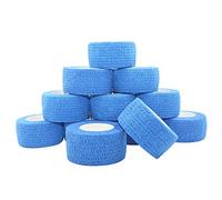 STpro Crepe Bandage 2.5cm x 12 Rolls Blue Elastic Bandage Cohesive Bandages Waterproof Bandage Vet Wrap Support Bandage Cohesive Support Bandage Vets Tape Self Adhesive Bandage