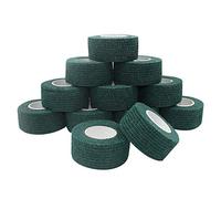 STpro Crepe Bandage 2.5cm x 12 rolls Dark Green Elastic Bandage Cohesive Bandages Waterproof Bandage Vet Wrap Support Bandage Cohesive Support Bandage Vets Tape Self Adhesive Bandage