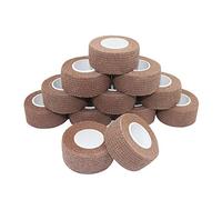 STpro Crepe Bandage 2.5cm x 12 Rolls Dark Skin Elastic Bandage Cohesive Bandages Waterproof Bandage Vet Wrap Support Bandage Cohesive Support Bandage Vets Tape Self Adhesive Bandage
