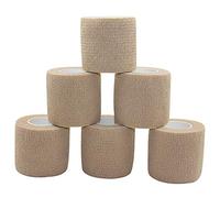 STpro Crepe Bandage Roll Elastic Bandage Cohesive Bandages 5cm x 6 Rolls Skin Waterproof Bandage Vet Wrap Vets Tape Support Bandage Self Adhesive Bandage