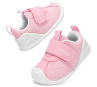 STQ KIDS Baby First Walking Shoes Toddler Barefoot Trainers Kids Boy Girls Lightweight Pre Walker Infant Sneaker Pink 18-24 Months Size 6 Wide Width