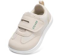STQ KIDS Barefoot Shoes Kids Trainers Boys School Shoes Girls Toddler Baby First Walking Running Boy Girl Sneakers Light Soft Child Extra Wide Toe Box Tennis Minimalist Beige Green Toddler Size 9