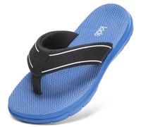 STQ KIDS Boys Flip Flops Beach Pool Outdoor Summer Soft Home Bathroom Kids Sandals Black Size 4, Black Atlantic Blue, 13 UK