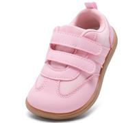 STQ KIDS Girls Trainers Toddler Wide Toe Box Barefoot Shoes Zero Drop First Walking Shoe Lightweight Soft School Kid Running Tennis Sneaker Blush Powder 6 UK Toddler