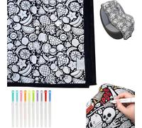 STQSMLUAS DIY Coloring Blanket, DIY Coloring Blanket with Watercolor Pencils, Kids Sherpa Fleece Throw, Color Your Own Blankets, Personalized Cozy Home Decor for Bedroom (C)