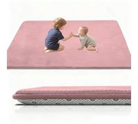 Stqyeiw 2cm Thick Baby Play Mat for Floor 160 x 200 cm Rose Red Playpen Mat with Non Slip Backing for Infant, Coral Velvet Playmats, Kids and Toddler Activity Crawling Mat