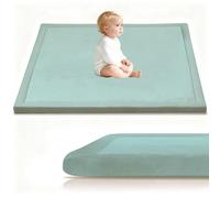Stqyeiw 3cm Thick Baby Crawling Mat, Baby Play Mat 60 x 200 cm Sky Blue Nursery Rug for Crawling Playing for Bedroom Kids, Non Slip Coral Velvet Babies Mats for Floor Play
