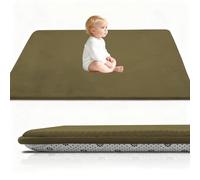 Stqyeiw Baby Crawling Mat, Memory Foam Extra Thick Area Rug 2cm for Kids Living Room, Baby Playroom Crawling Carpet Non-Slip Soft Play Mat Floor Toddler Nursery Carpet 100 x 180 cm Army Green