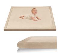 Stqyeiw Baby Crawling Mat, Memory Foam Extra Thick Area Rug 3cm for Kids Living Room 120 x 170 cm Light Brown Baby Playroom Crawling Carpet Non-Slip Soft Play Mat Floor Toddler Nursery Carpet