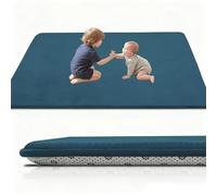 Stqyeiw Coral Velvet Baby Play Mat, 3cm Thick Baby Crawling Mat Nursery Rug for Crawling & Playing for Bedroom, Kids Room, Nursery Babies Mats for Floor Play with Nonslip Backing 40 x 100 cm Sky Blue