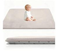 Stqyeiw Coral Velvet Baby Play Mat, 3CM Thick Baby Crawling Mat Nursery Rug for Crawling & Playing for Bedroom, Kids Room, Nursery 100 x 250 cm Cream Babies Mats for Floor Play with Non-slip Backing