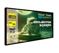 STR-169120 Silver Ticket 120" Diagonal 16:9 4K Ultra HD Ready HDTV (6 Piece Fixed Frame) Projector Screen White Material