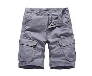 STR Snail Men's Cargo Twill Army Multi-Pocket Shorts Dark Grey, 30