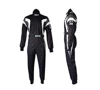 STR Youth Podium Race Suit Single Layer SFI 3.2 A/1 Approved and Proban Treated - Ideal for Oval Racing, Stock Car (Black/White/Grey, 2XS)