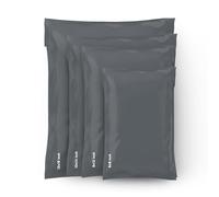 Straame 100 Mixed Size Grey Mailing Postal Bags, Self-Seal Closure Packaging Mailers, Delivery Mailing Bag Flexible and Tempered Proof, 4 Sizes Small to Large Postal Mailers 25 each